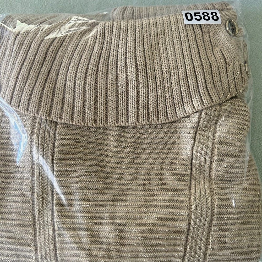 Style & Co Women XL Sweater Gold Shimmer Cowl Neck Ribbed Long Sleeve Party City - Picture 11 of 11